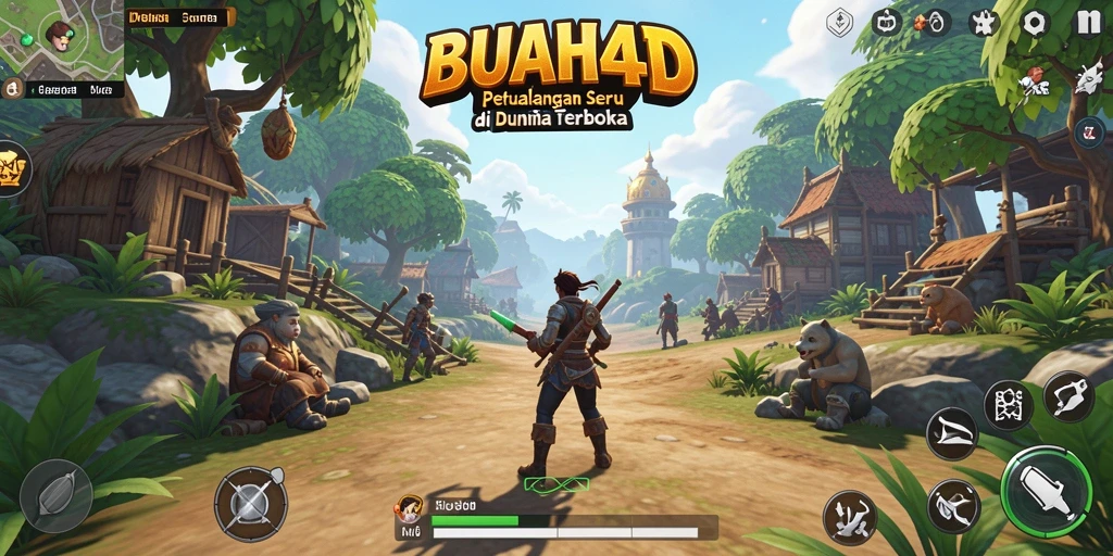 Tampilan gameplay seru dan dinamis di dunia terbuka BUAH4D.