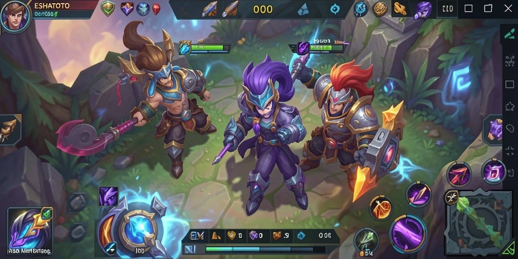 Gambar gameplay seru ESHATOTO dalam pertempuran MOBA.