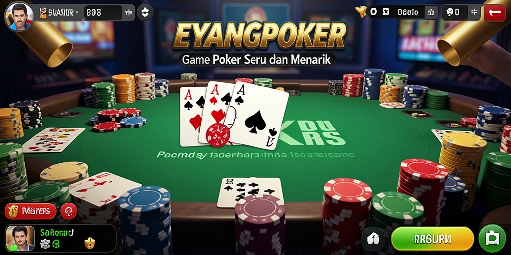 Tampilan gameplay seru di EYANGPOKER saat pemain beraksi.
