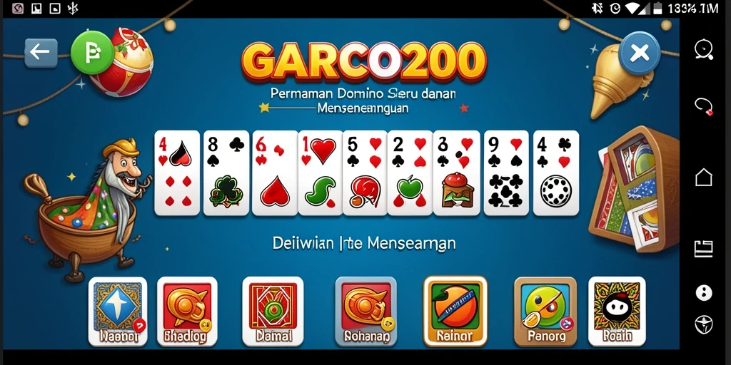 Tampilan gameplay seru di GARCO200 dengan aksi Domino yang menarik.