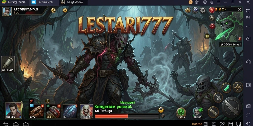 Screenshot gameplay LESTARI777 dengan suasana horor yang menakutkan.