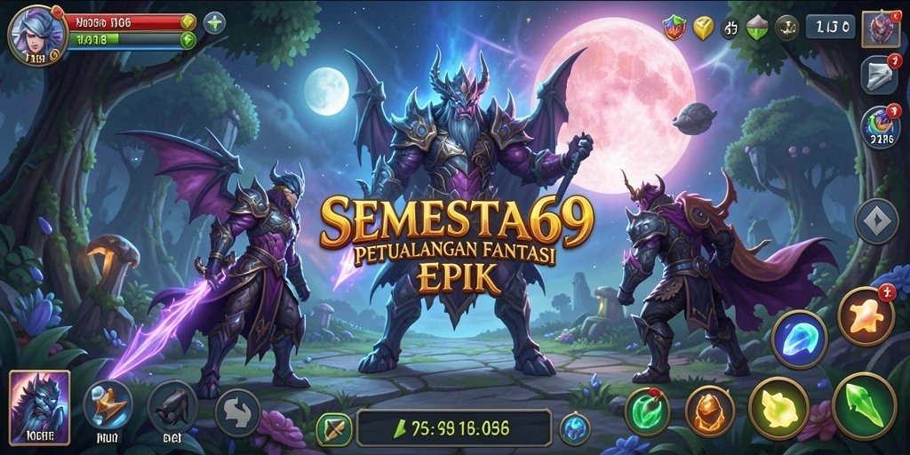 Tampilan gameplay seru dalam SEMESTA69 yang menunjukkan pertarungan epik.