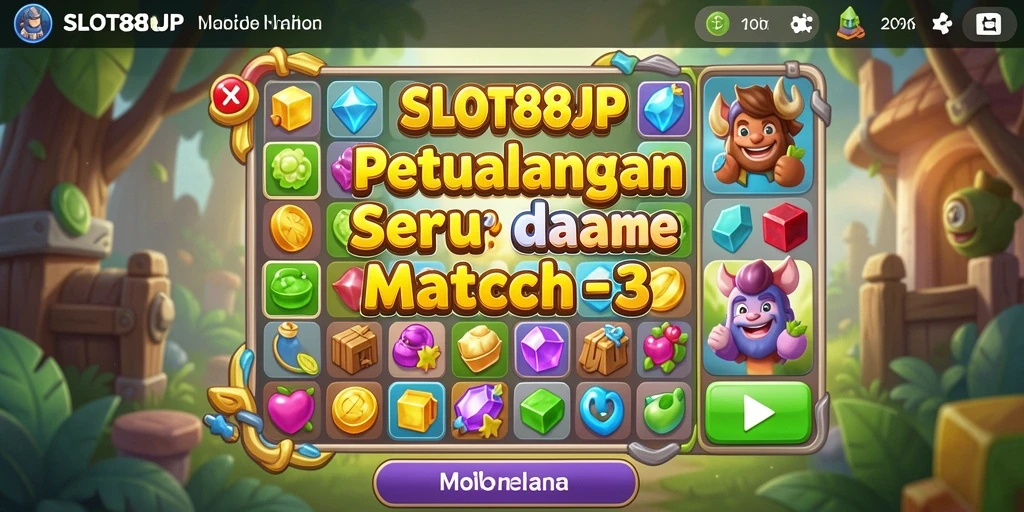 Gameplay SLOT88JP yang seru dengan tantangan Match-3.